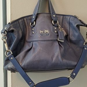 Blue leather Coach purse